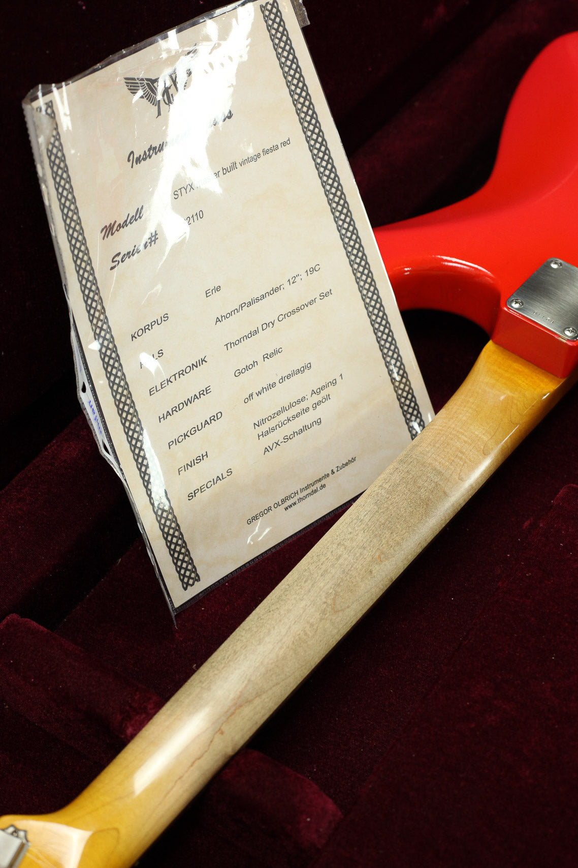 Thorndal Styx Masterbuilt Stratocaster | Aged Fiesta Red