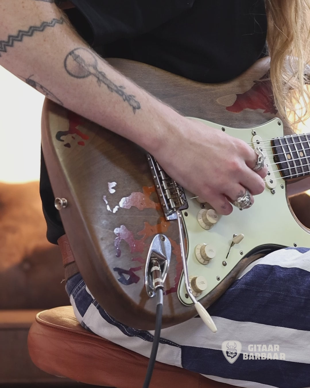 Load video: Fender Custom Shop Rory Gallagher Stratocaster | Sunburst