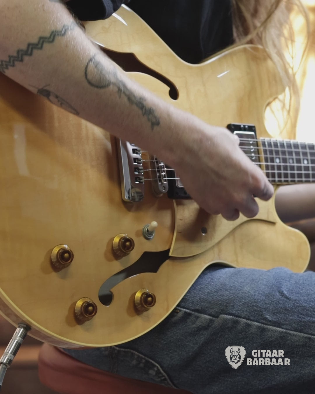 Load video: The Heritage H-535 Semi Hollow 1993 | Natural
