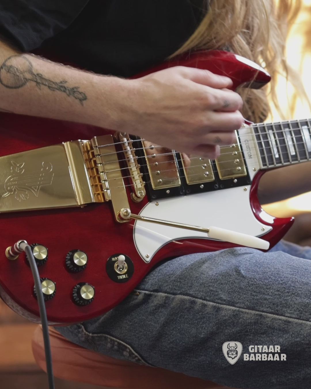Load video: Epiphone Joe Bonamassa 1963 SG Custom 2023 | Dark Wine Red